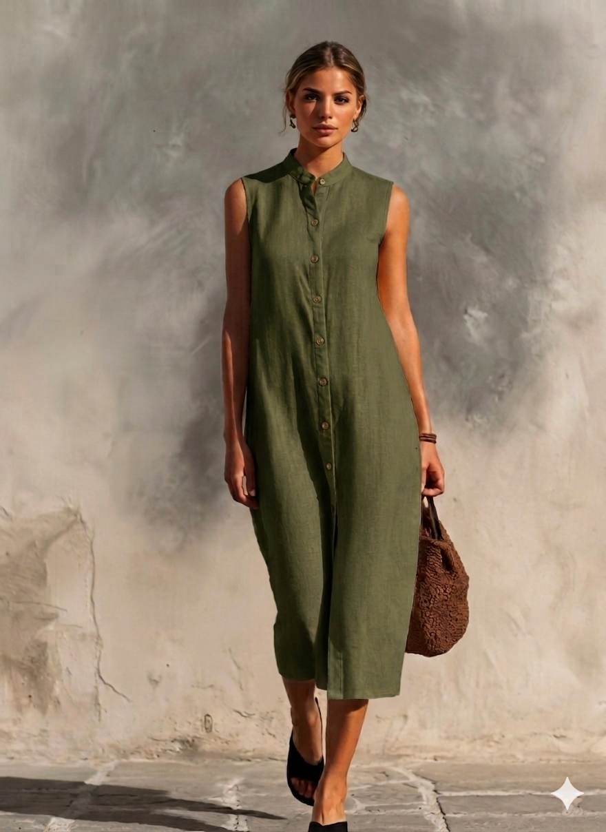 Earthy Olive Green colour 60 Lea Premium Cotton Linen