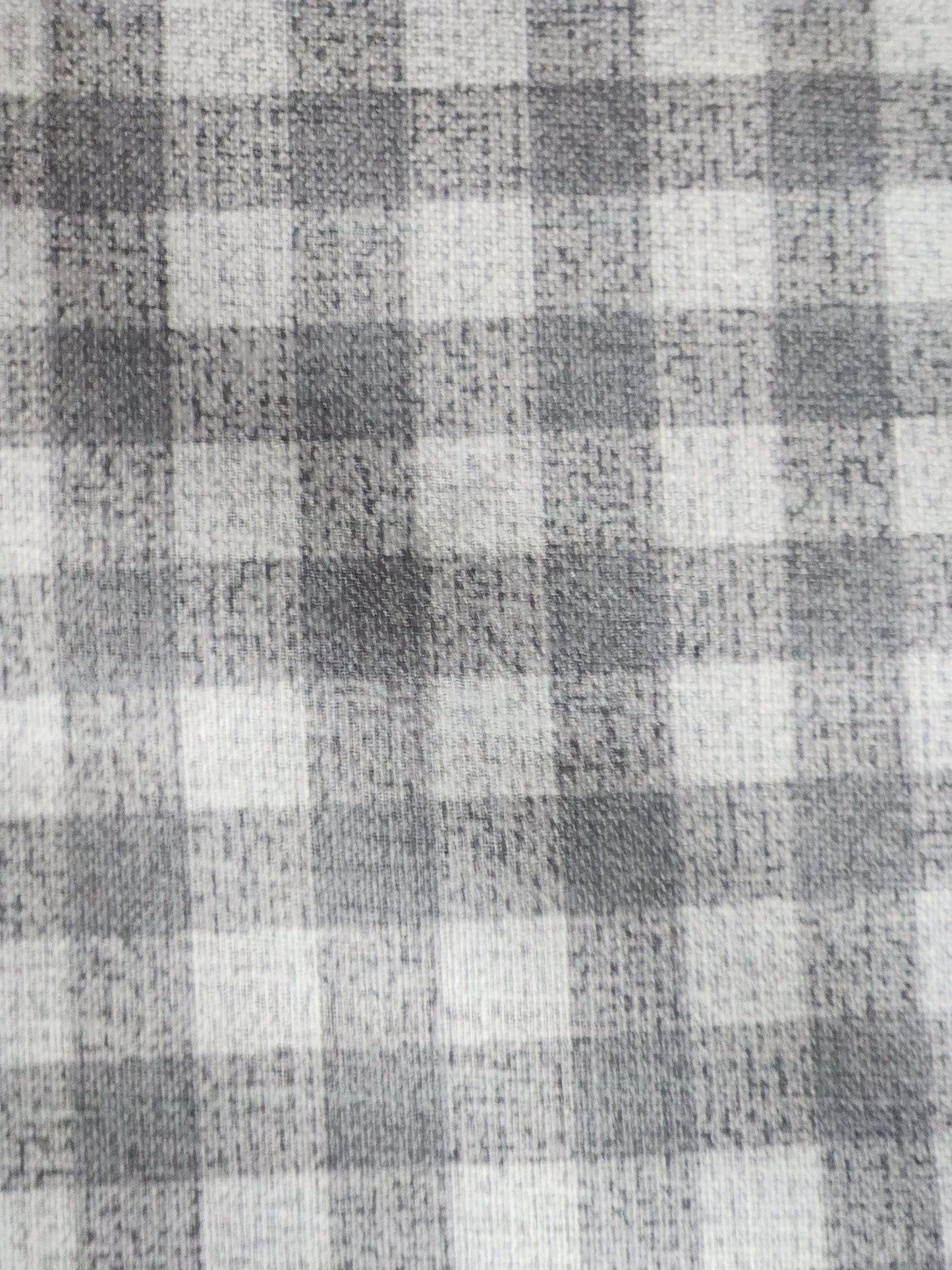 Classic grey-and-white buffalo check Digital print Shirting Fabric