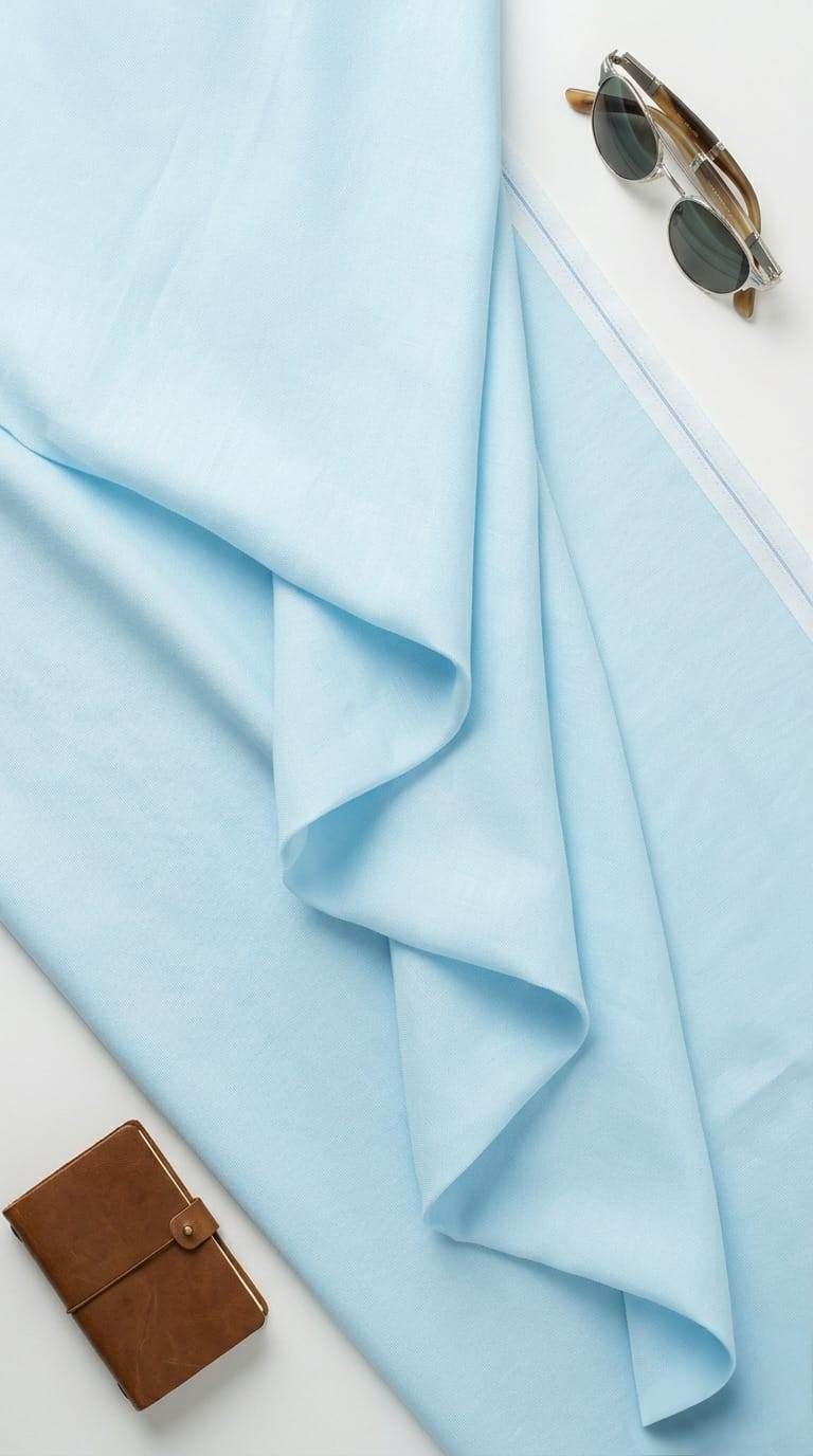 Premium Sky Blue Shirting Fabric
