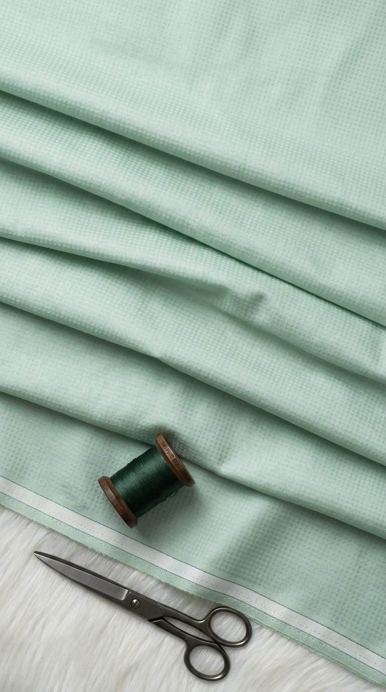 Light Mint Green Premium Self weaved Shirting Fabric