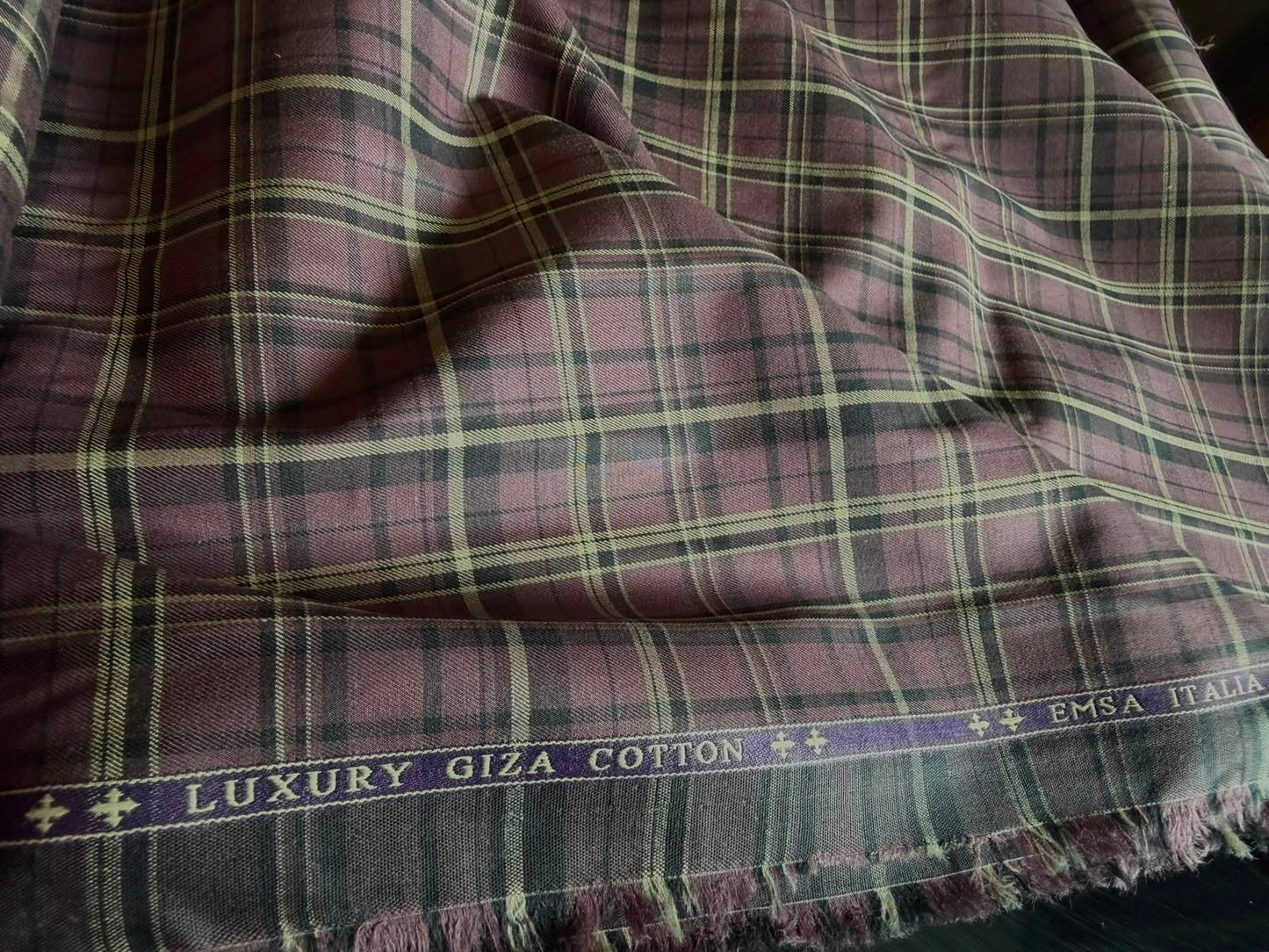Luxurious Giza Cotton Plaid Fabric