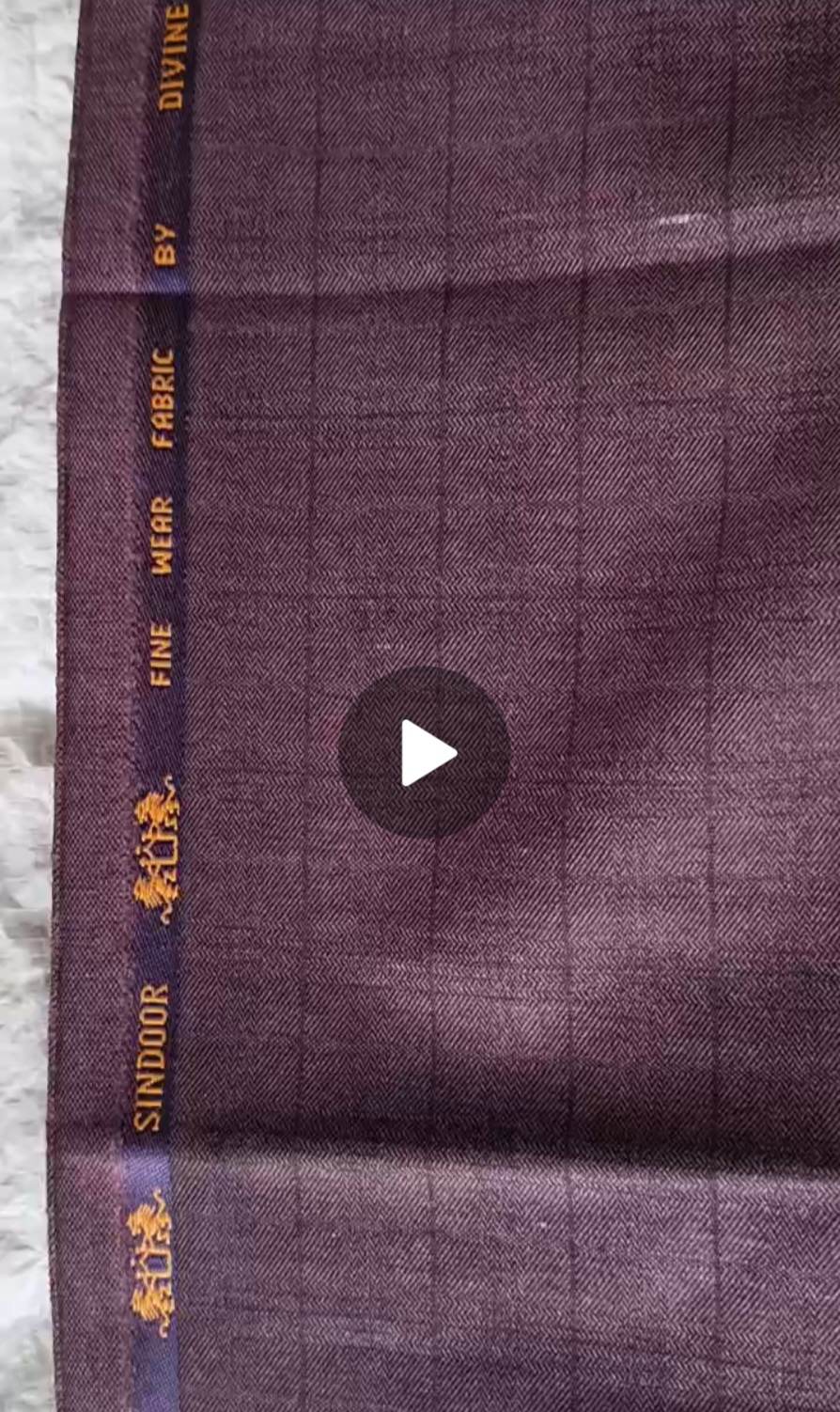 Premium Deep Plum Herringbone Check Suiting Fabric
