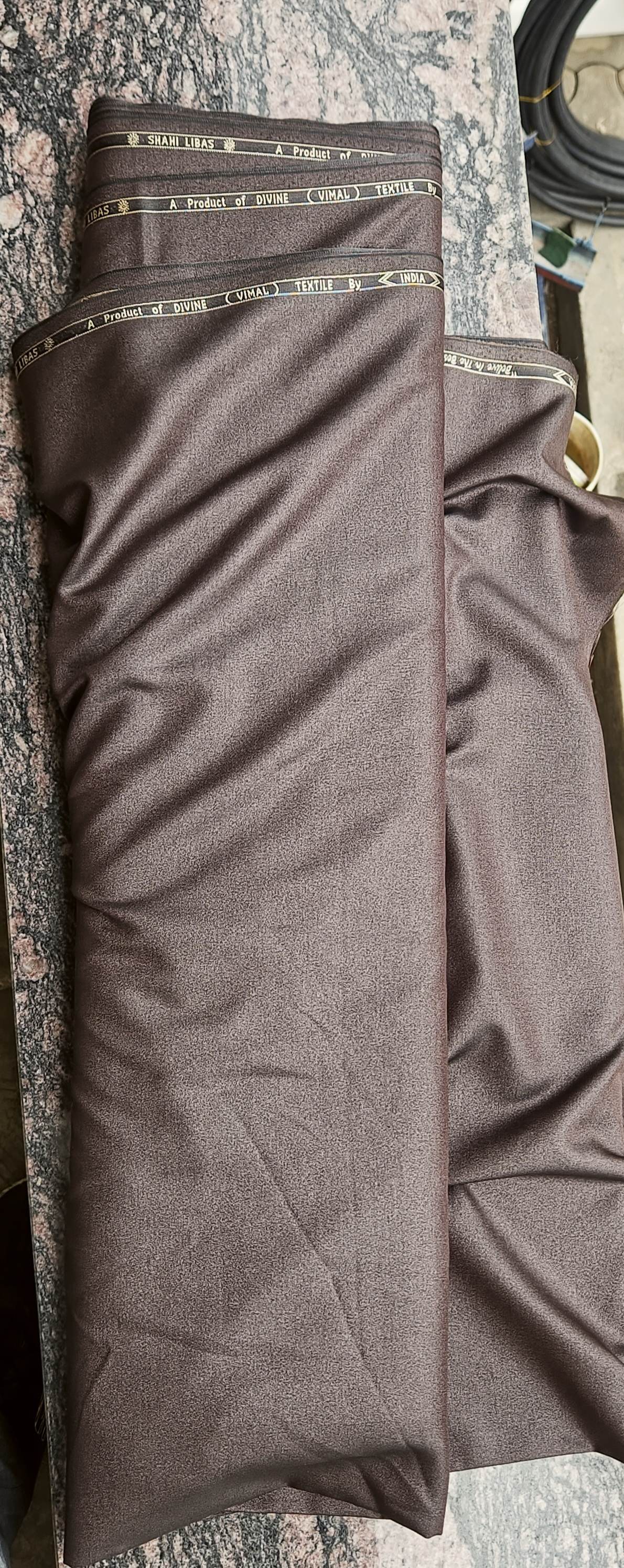 Shahi Libas Brown Shimmery Suiting Fabric | Premium Men's Suit Material
