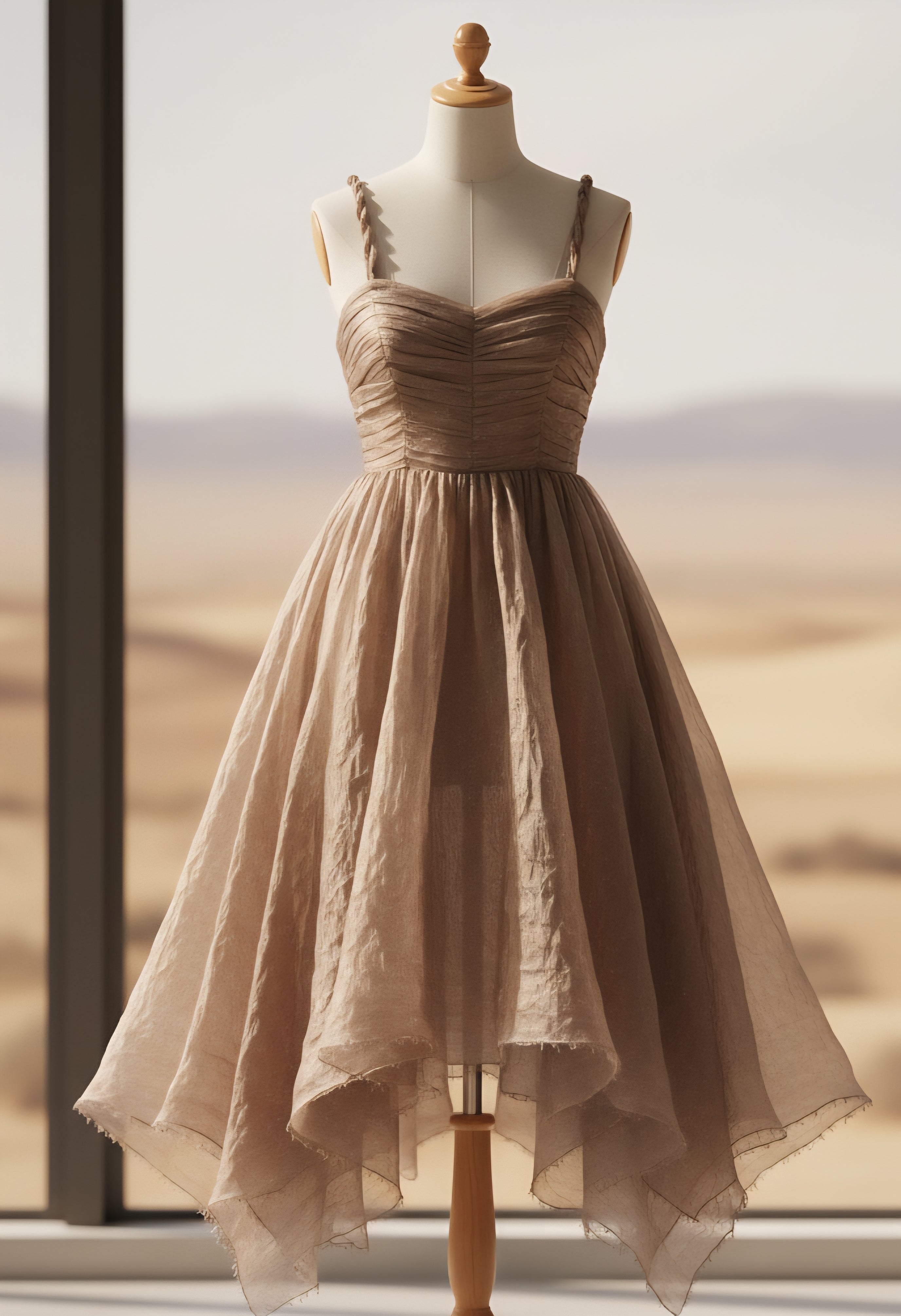 Dusty Brown Organza Fabric