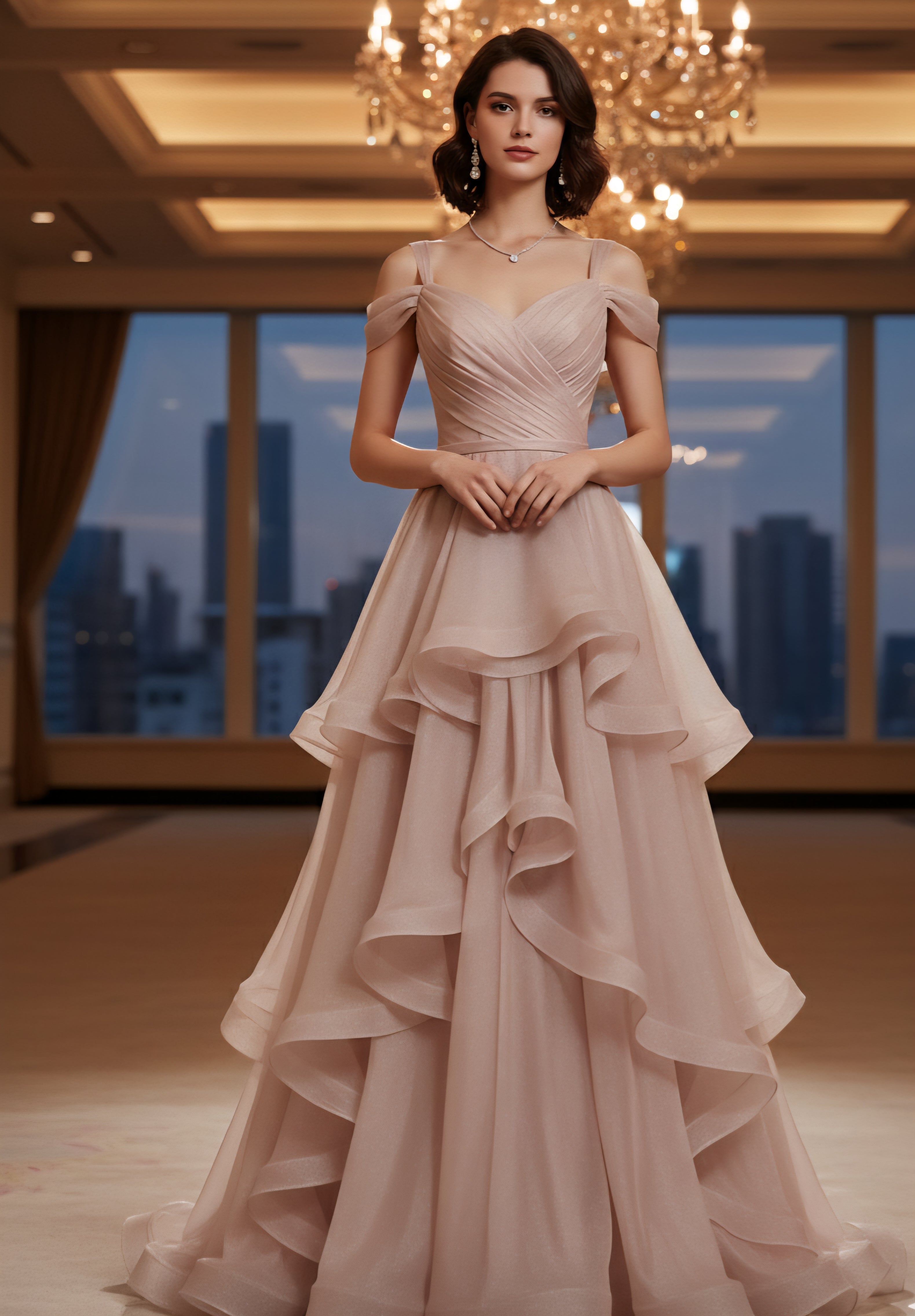 Dusty Brown Organza Fabric