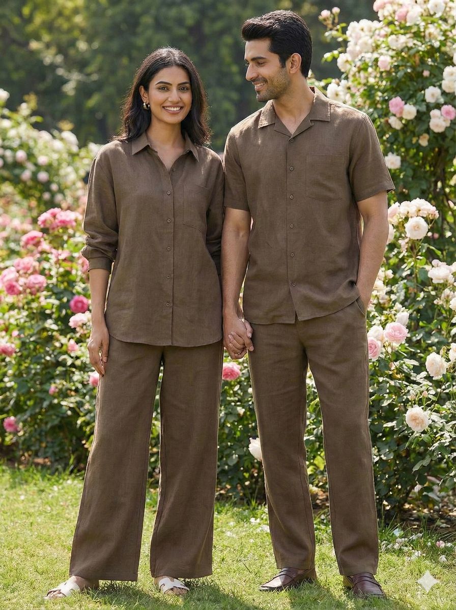 Walnut Brown Premium Cotton Linen Fabric (60 lea)