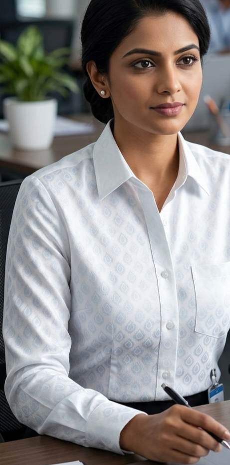 White jacquard intricate Drop pattern and silk texture Cotton Fabric