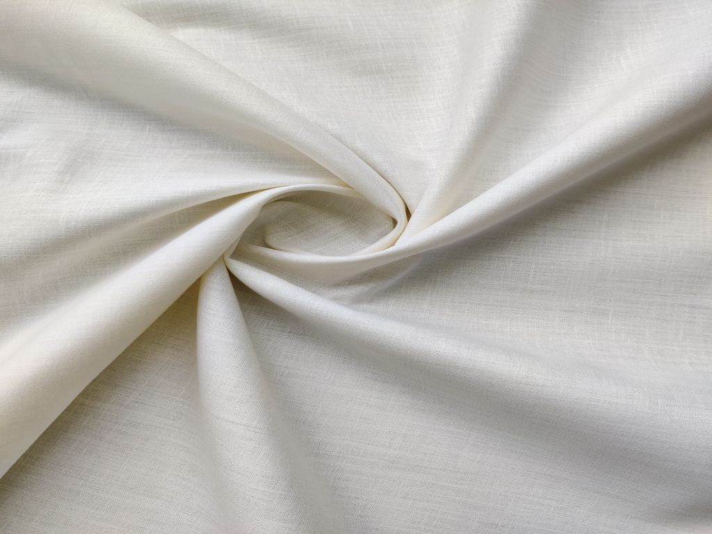 Off White Plain Premium Linen Fabric