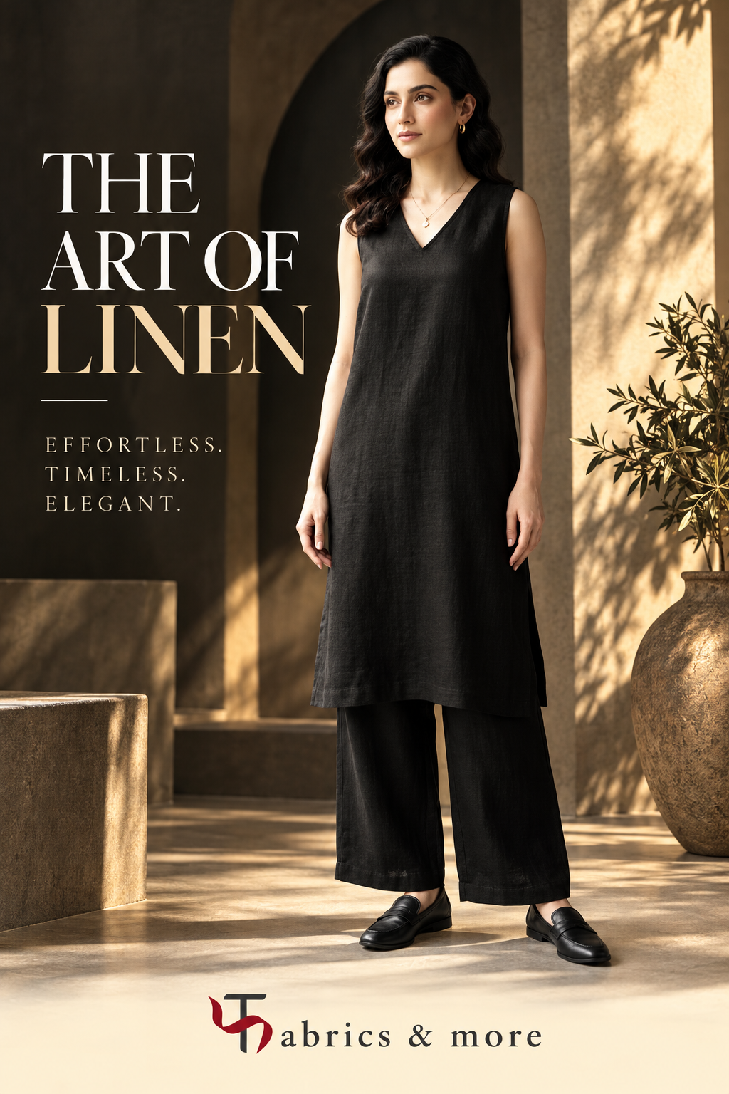 40 Lea 100% Pure Linen Fabric – Premium Black Linen for Elegant Creations for Blazers, Jackets and Pants (40Lea) (0% Cotton)