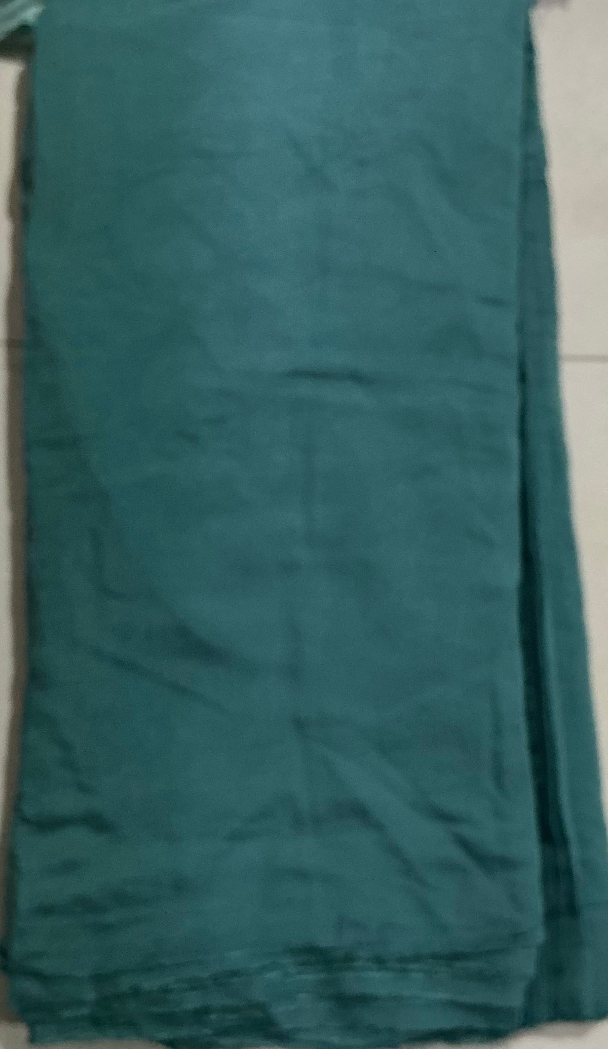 Premium Deep Teal Mul Chanderi Fabric (Big Width)
