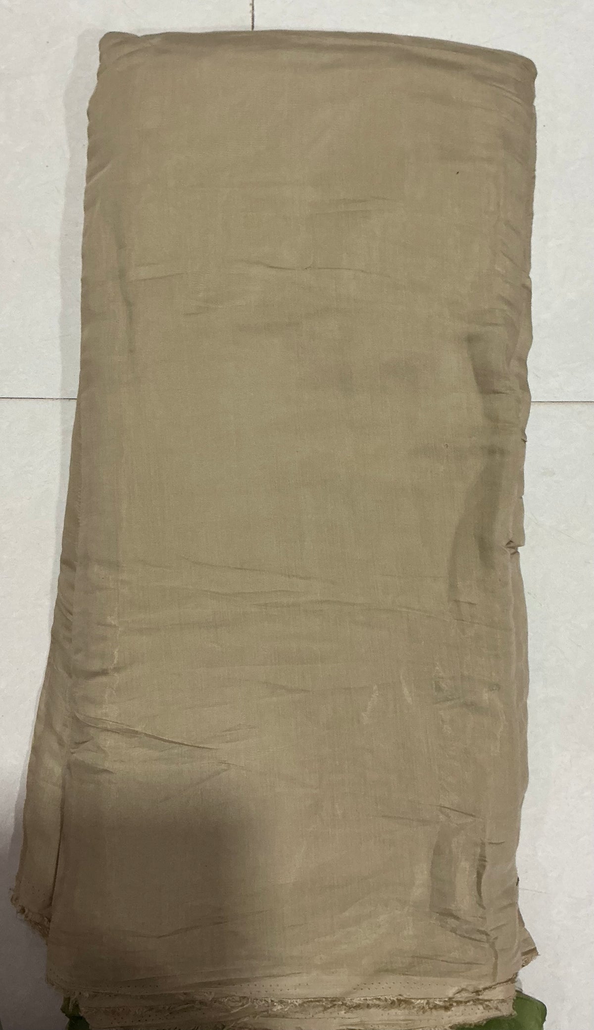 Solid Earthy Taupe Mul Chanderi Fabric (Big Width)