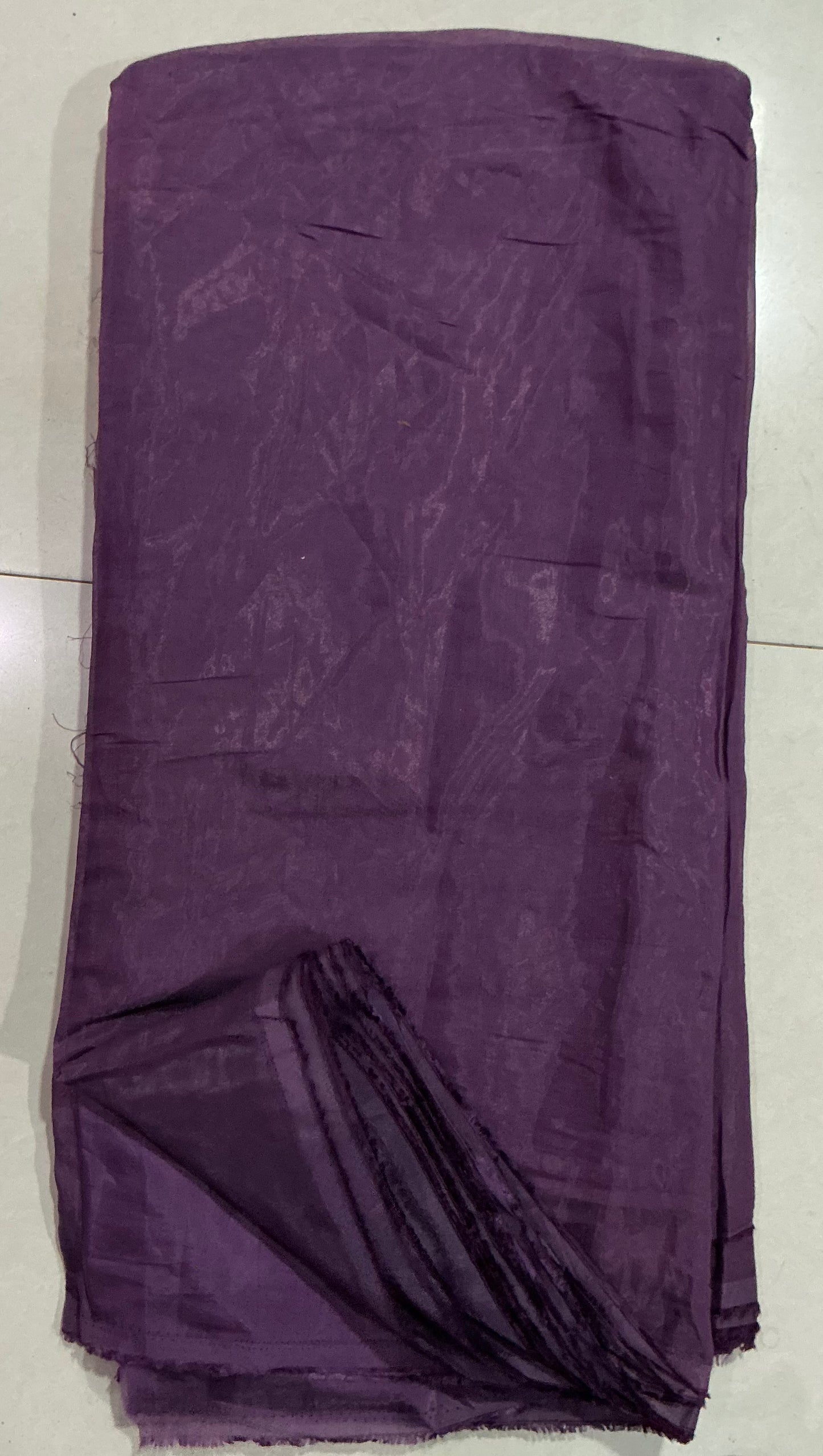 Royal Plum Mul Chanderi Fabric (Big Width)