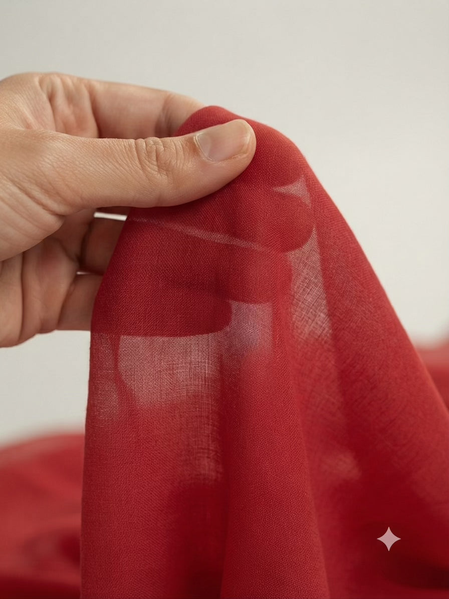 Cherry Red Cotton Lining Fabric: Soft, Breathable Dress Lining
