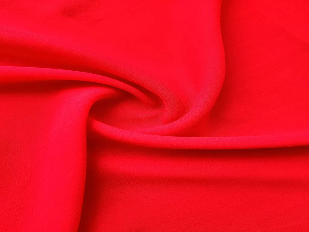 Red Plain Fine Quality Georgette Fabric