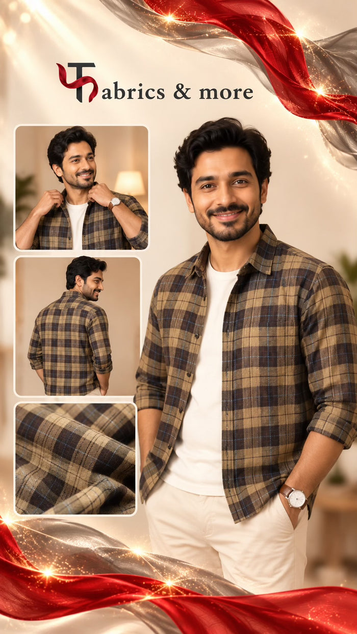 Imported Premium Checked Woollen Suiting Fabric – Infinio