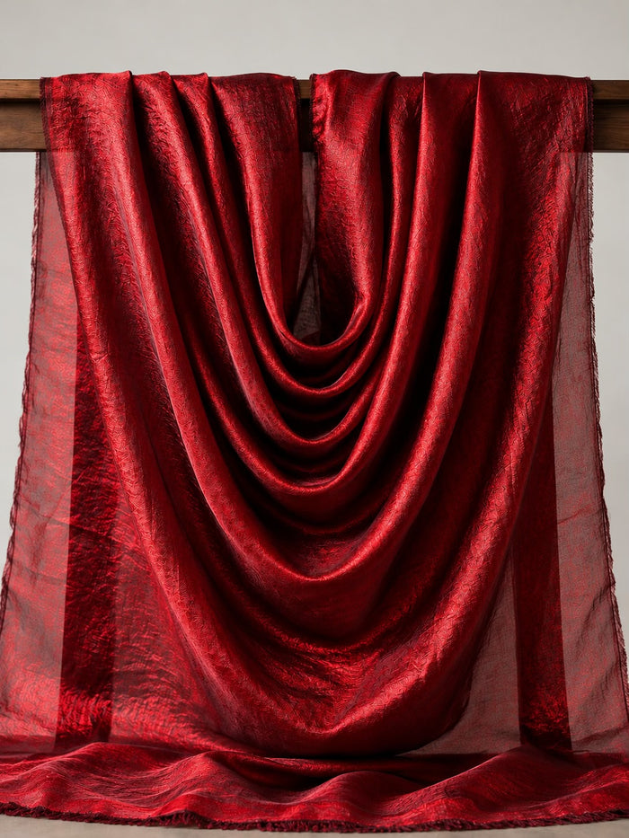 Ruby Red Shimmer Fendi Fabric