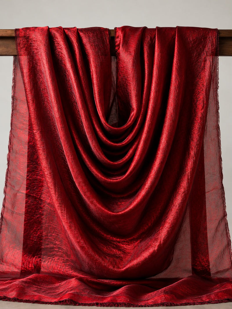 Ruby Red Shimmer Fendi Fabric
