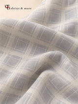 Ivory Windowpane Check Spun Fabric
