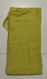 Premium Mustard Olive Mul Chanderi Fabric (Big Width) - draped to show fall and sheen
