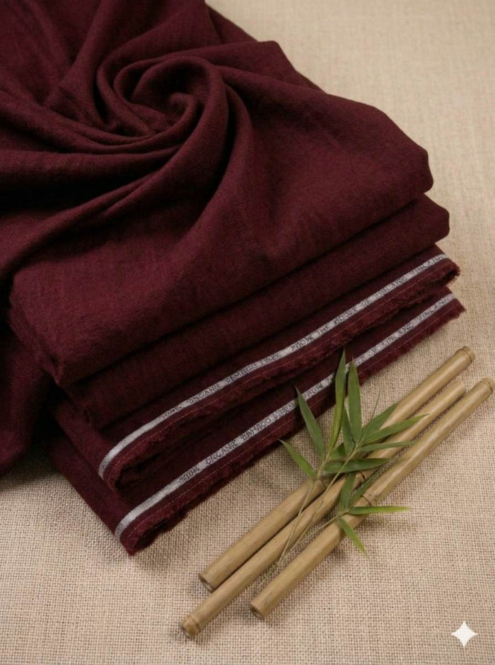 Royal Red 100% Organic Bamboo Cotton Linen Fabric