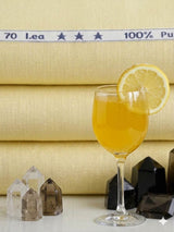 Lemon Yellow 100% Pure Cotton Linen Fabric (70 lea)