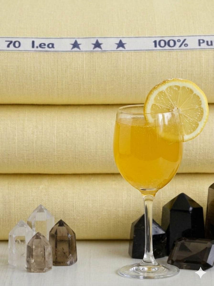 Lemon Yellow 100% Pure Cotton Linen Fabric (70 lea)
