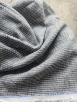 Dark Grey base With white pinstripe Premium Cotton Linen Fabric