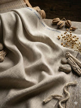 Beige Melange with off White texture Cotton Linen