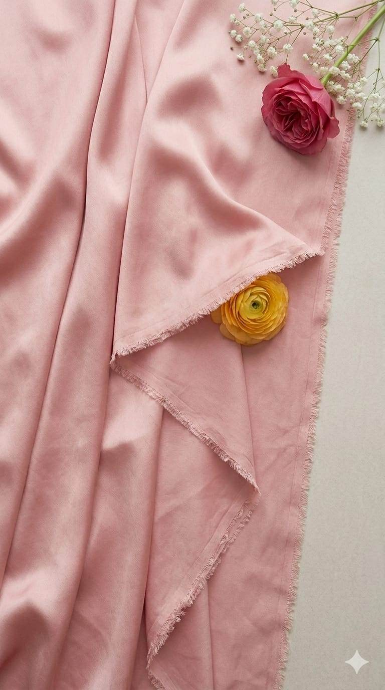 Imported Dusty Rose premium Armani Satin Fabric (Big width)