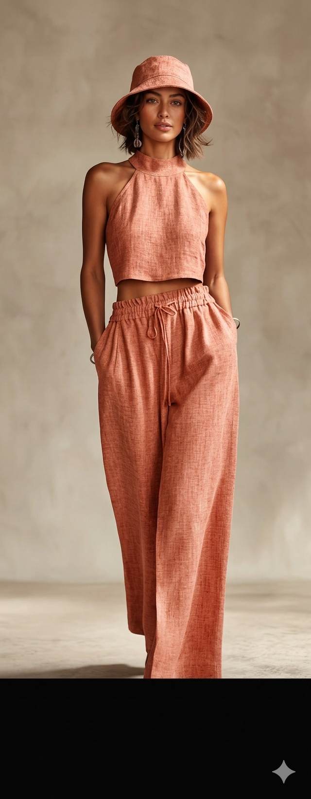 Peach with Crossdye Yellow-Cream texture Cotton Linen 60 lea fabric