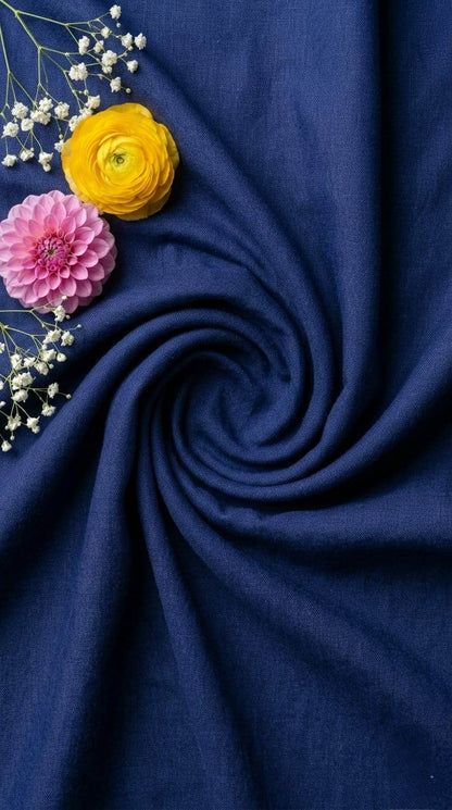 Rich Navy Blue colour 60 Lea Premium Cotton Linen