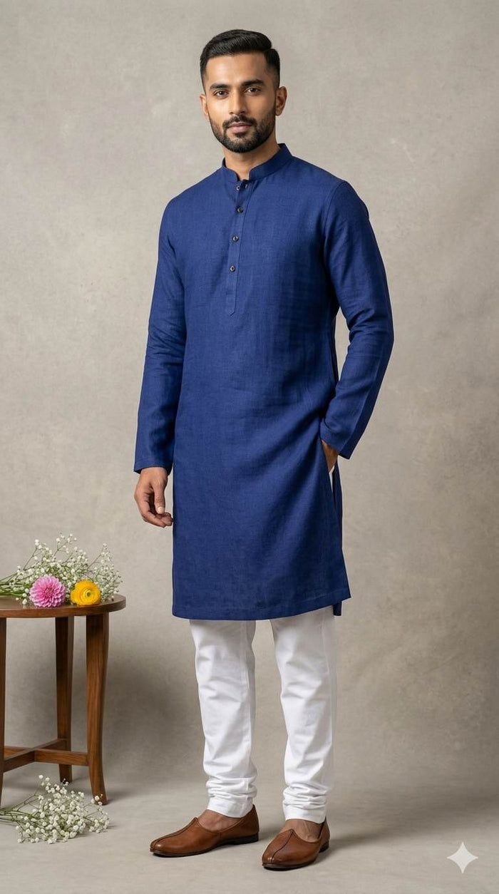 Rich Navy Blue colour 60 Lea Premium Cotton Linen