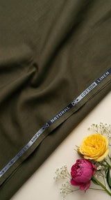 Earthy Olive Green colour 60 Lea Premium Cotton Linen