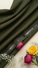 Earthy Olive Green colour 60 Lea Premium Cotton Linen