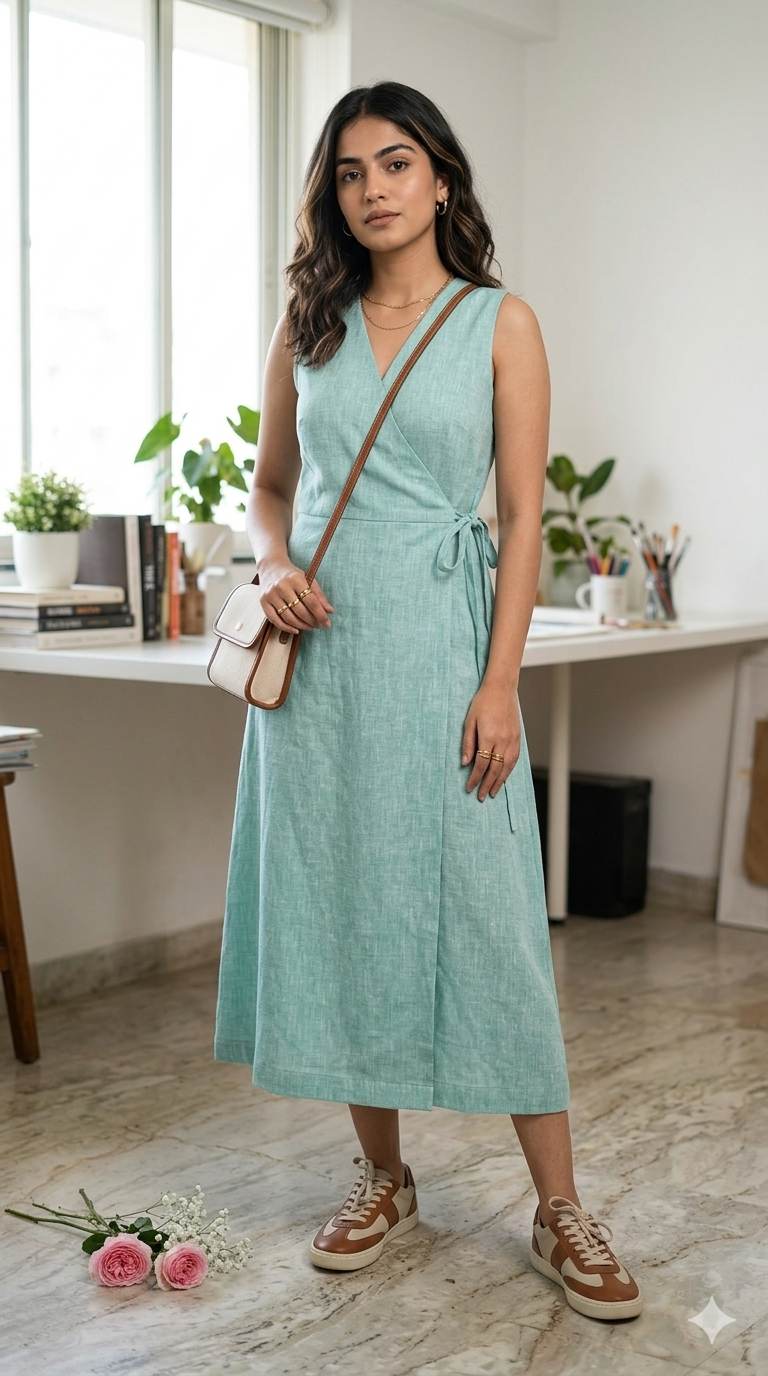 Vibrant Seafoam Green with Crossdye white texture Cotton Linen 60 lea fabric