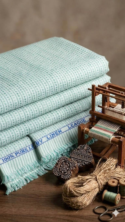 Premium 60 Lea 100%Pure  Jute Linen – Mint Green organic (No Cotton)