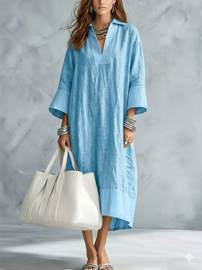 Sea Blue with White Texture 100% Pure Linen Fabric 60 Lea (0%Cotton)