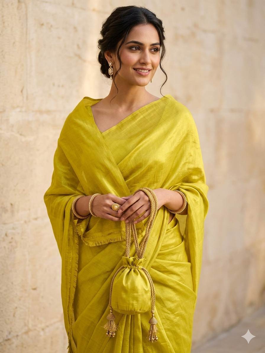 Lime-green base heavily infused with a golden undertone.
Metallic Shimmer Fabric