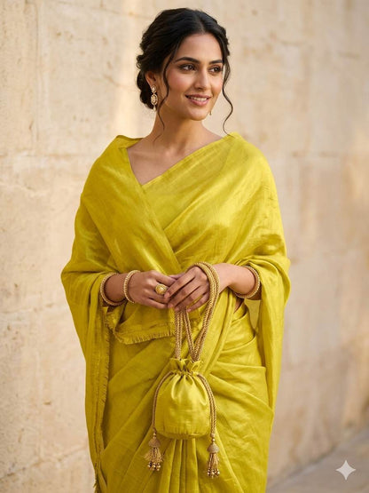 Lime-green base heavily infused with a golden undertone.
Metallic Shimmer Fabric