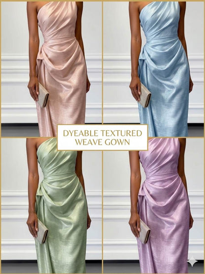 OFF WHITE base heavily infused with a golden undertone.
Metallic Shimmer Dyeble Fabric Big width