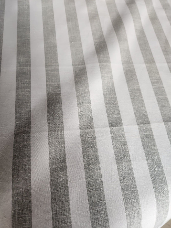 Off white with light Grey versatile Striped Shirting Fabric