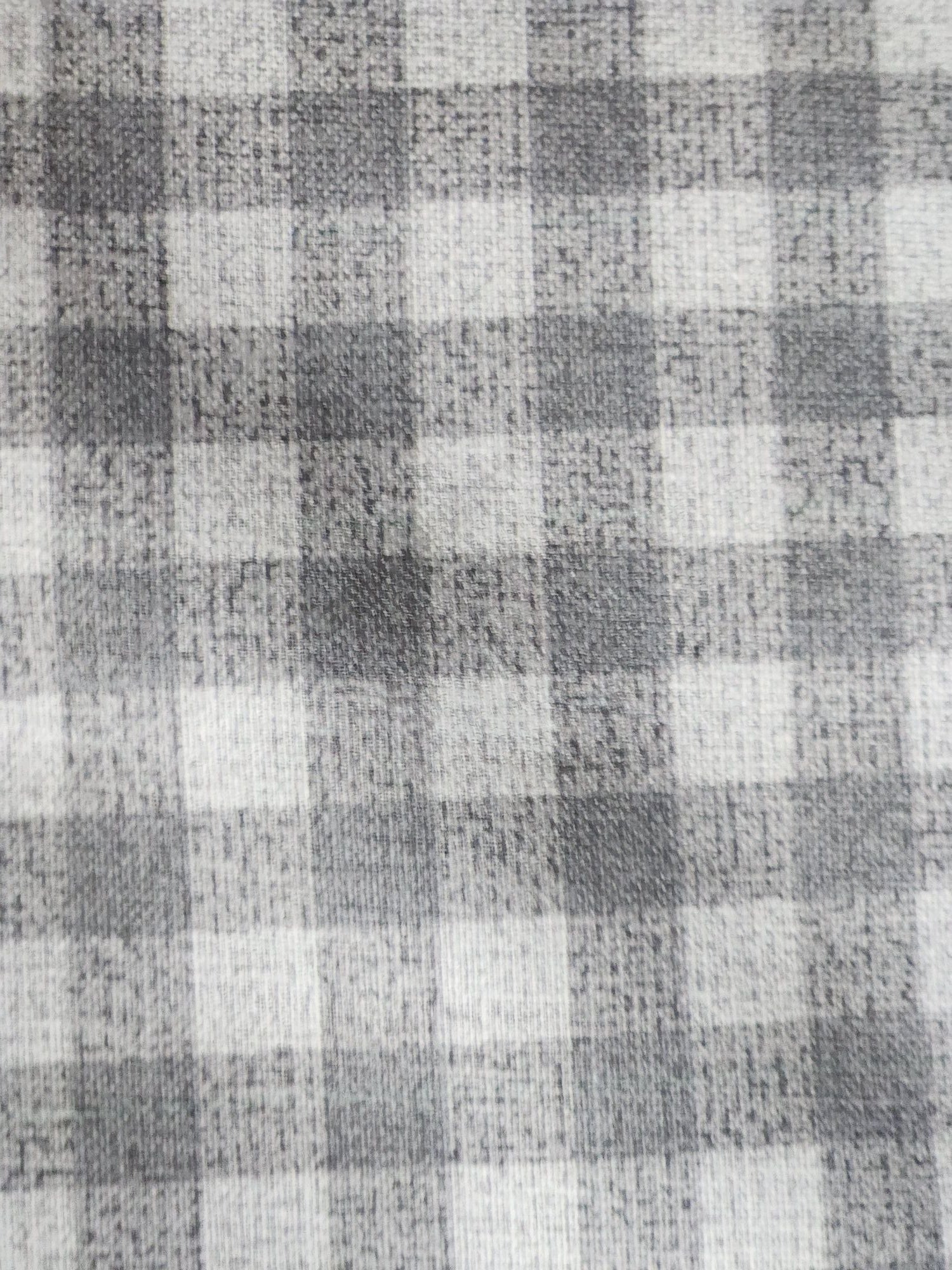Classic grey-and-white buffalo check Digital print Shirting Fabric