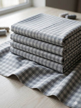 Classic grey-and-white buffalo check Digital print Shirting Fabric