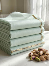 Siyaram’s Breezy Pistachio Superfine Sustainable Bamboo Shirting Fabric | Cadini Italy Collection