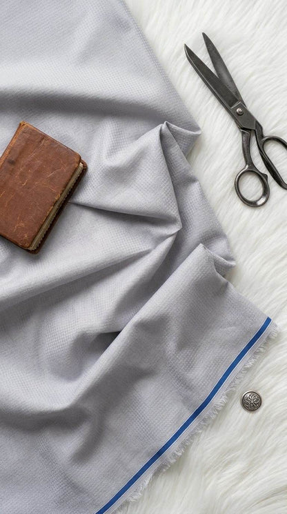 Light Grey Premium Self weaved Shirting Fabric