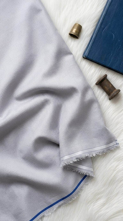 Light Grey Premium Self weaved Shirting Fabric