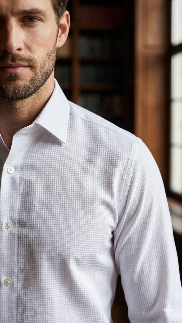 Light Grey Premium Self weaved Shirting Fabric