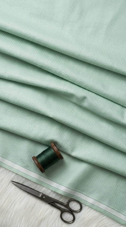 Light Mint Green Premium Self weaved Shirting Fabric