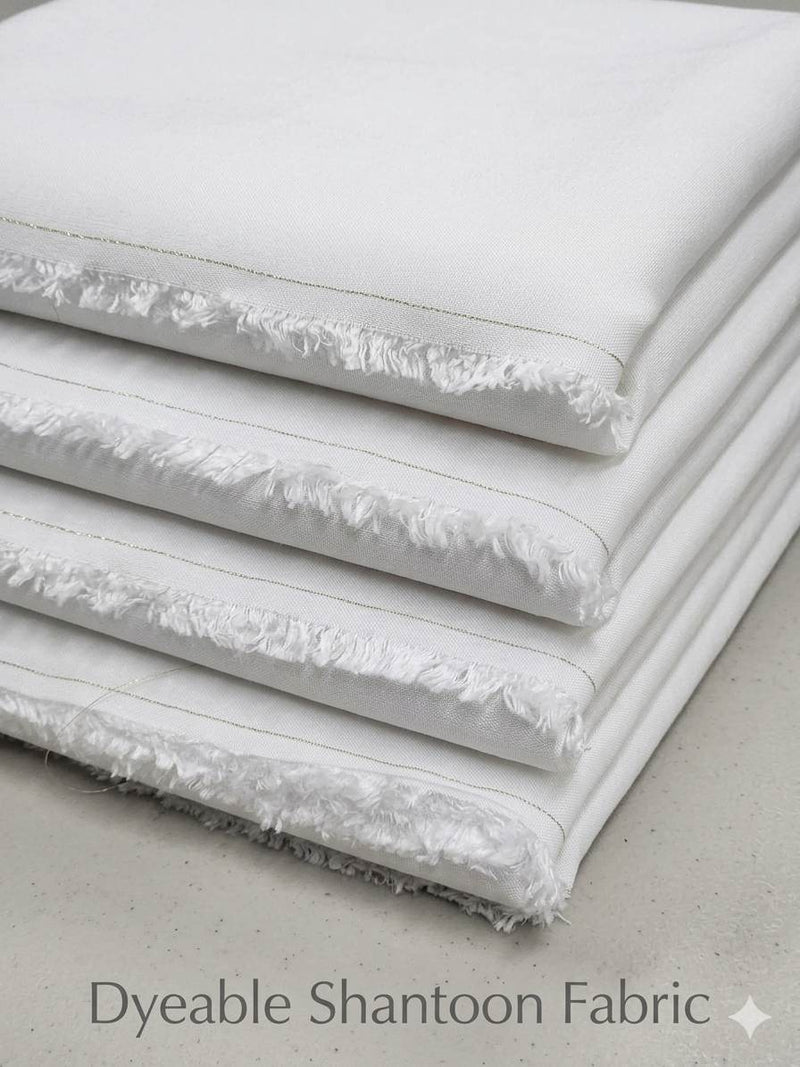 Premium White Dyeable Shantoon Fabric Big Width(56")
