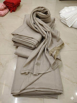 Ethereal Grey Mul Chanderi silk Big Width Fabric